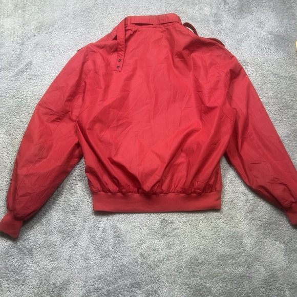 Vintage Members Only Jacket Mens 42 Red Bomber Classic Racer Jacket 80s *SPOTS - Picture 12 of 16